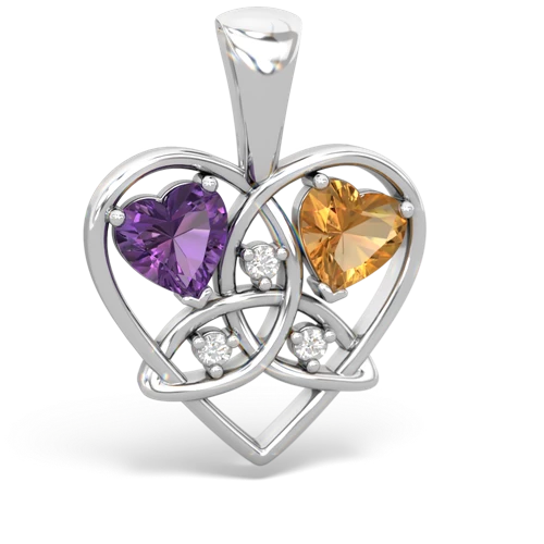 amethyst-citrine celtic heart pendant