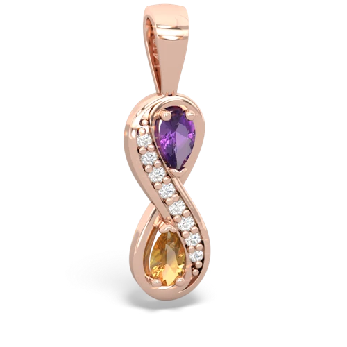 amethyst-citrine keepsake infinity pendant