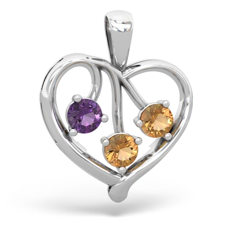 amethyst-citrine love heart pendant