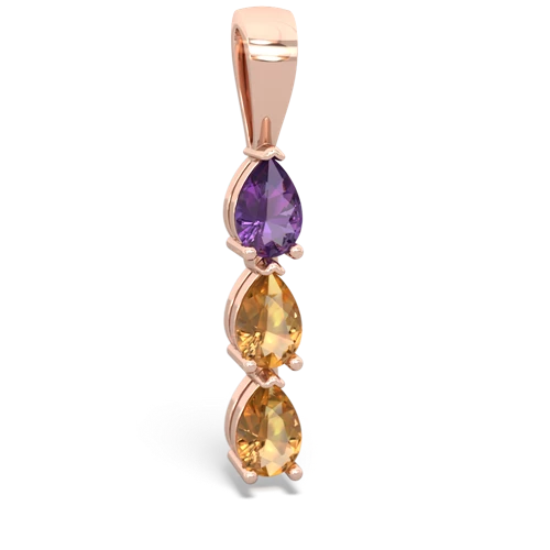 amethyst-citrine three stone pendant