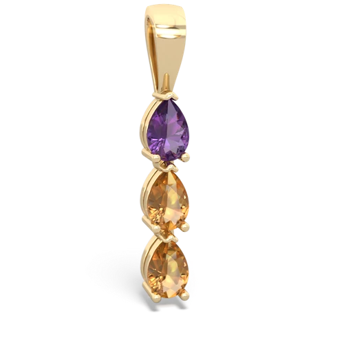 amethyst-citrine three stone pendant