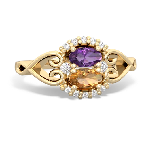 Amethyst Genuine Amethyst with Genuine Citrine Love Nest ring Ring