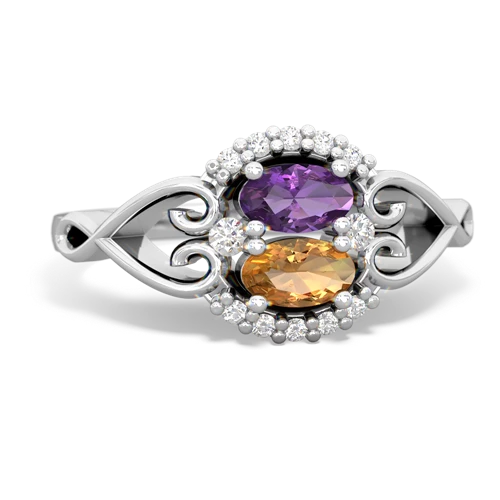 amethyst-citrine antique keepsake ring