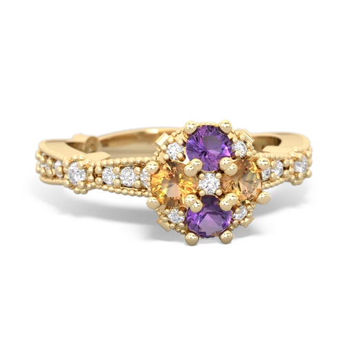 amethyst-citrine art deco engagement ring