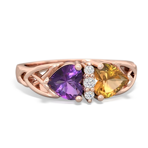 amethyst-citrine celtic ring