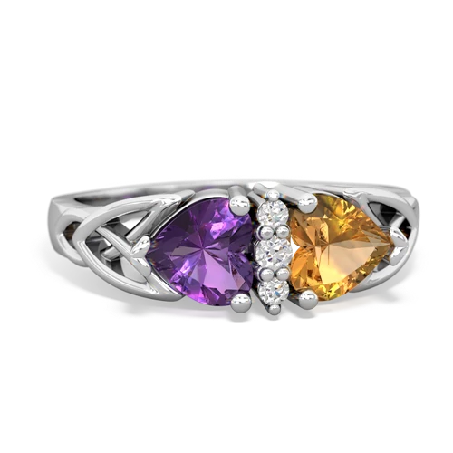 amethyst-citrine celtic ring