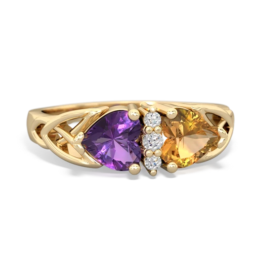 amethyst-citrine celtic ring