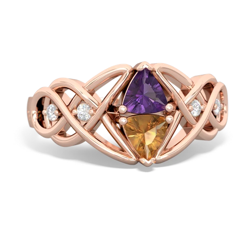 amethyst-citrine celtic knot ring