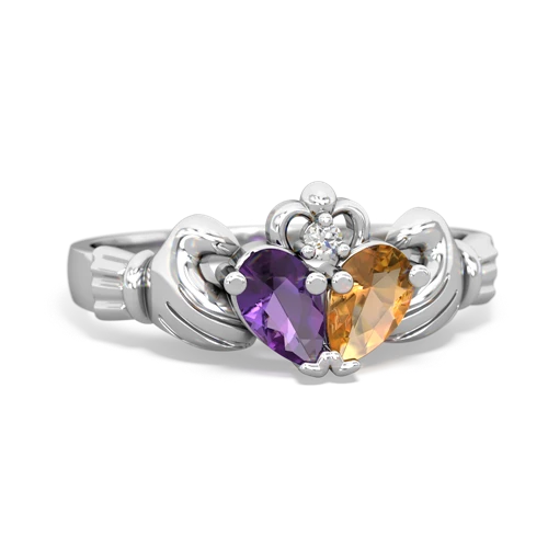 amethyst-citrine claddagh ring