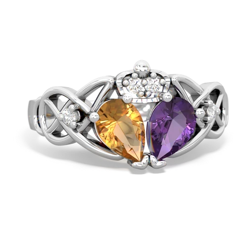 amethyst-citrine claddagh ring