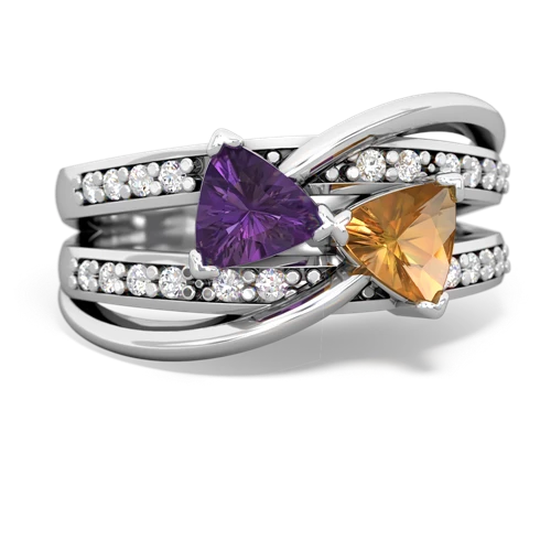 Amethyst Genuine Amethyst with Genuine Citrine Bowtie ring Ring