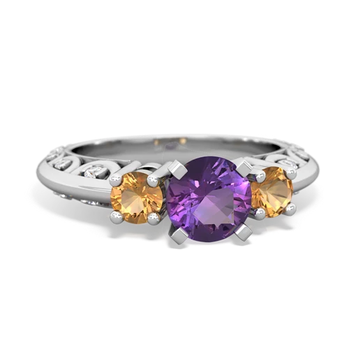 amethyst-citrine engagement ring