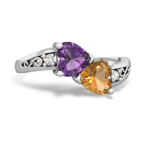 amethyst-citrine filligree ring