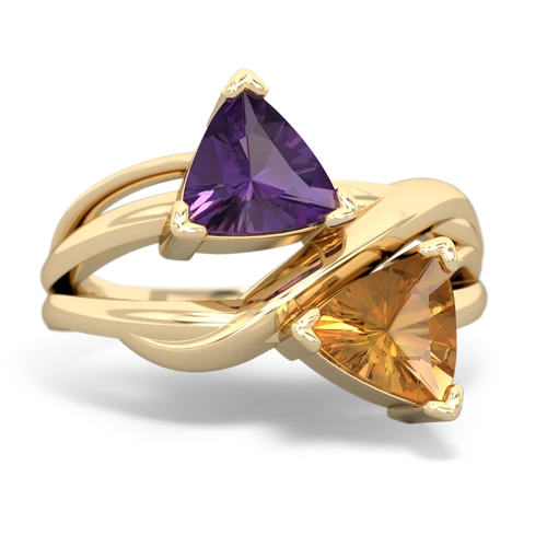 amethyst-citrine filligree ring