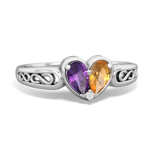 amethyst-citrine filligree ring