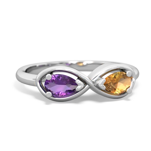 Amethyst Genuine Amethyst with Genuine Citrine Infinity ring Ring