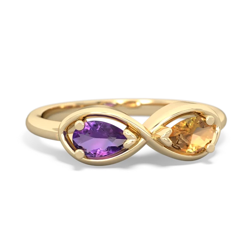 amethyst-citrine infinity ring