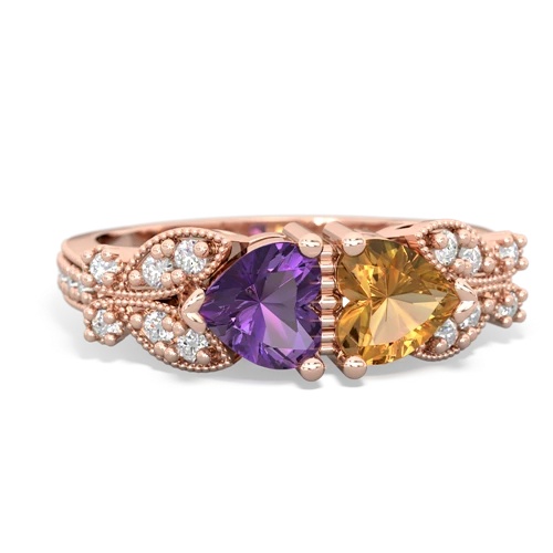 amethyst-citrine keepsake butterfly ring