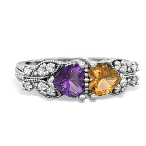 amethyst-citrine keepsake butterfly ring