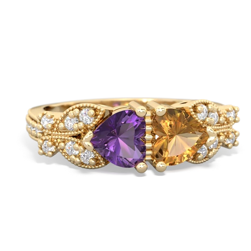 amethyst-citrine keepsake butterfly ring