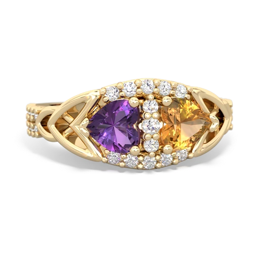 amethyst-citrine keepsake engagement ring