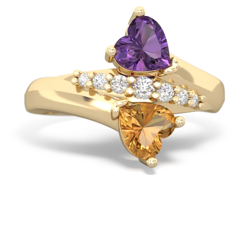 amethyst-citrine modern ring