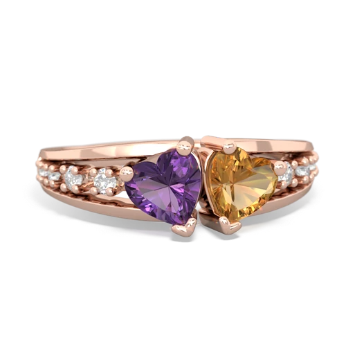 amethyst-citrine modern ring