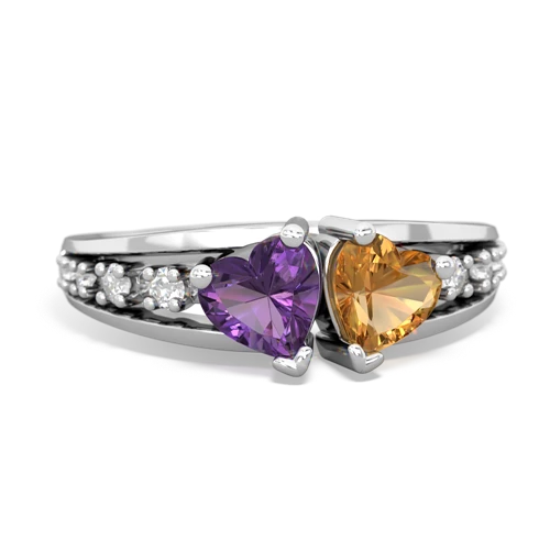 amethyst-citrine modern ring