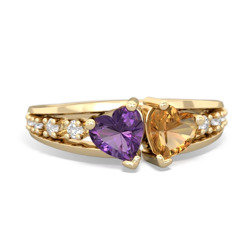 amethyst-citrine modern ring