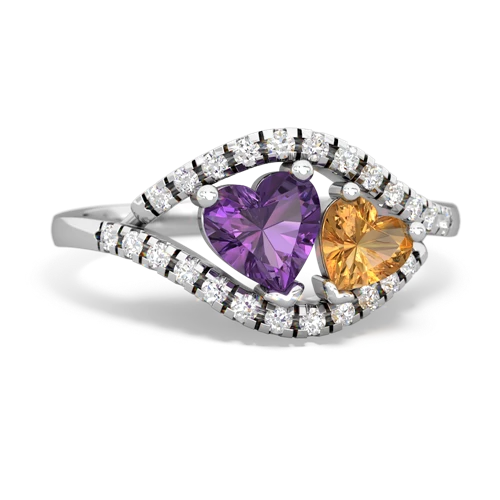 amethyst-citrine mother child ring