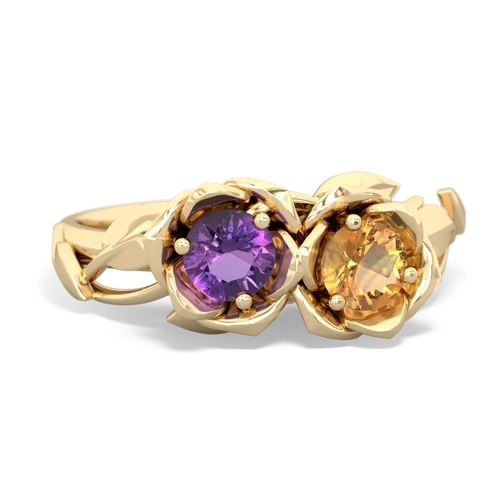 amethyst-citrine roses ring