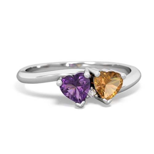 Amethyst Genuine Amethyst with Genuine Citrine Sweetheart's Promise ring Ring