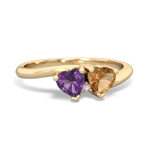 amethyst-citrine sweethearts promise ring