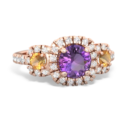 amethyst-citrine three stone regal ring