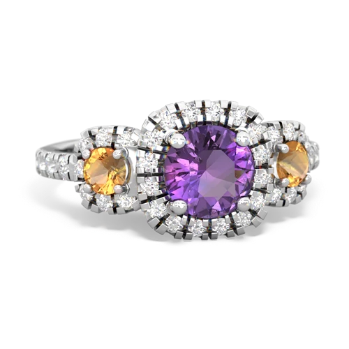 amethyst-citrine three stone regal ring