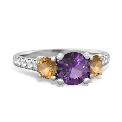 amethyst-citrine trellis pave ring