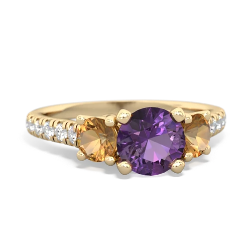 amethyst-citrine trellis pave ring