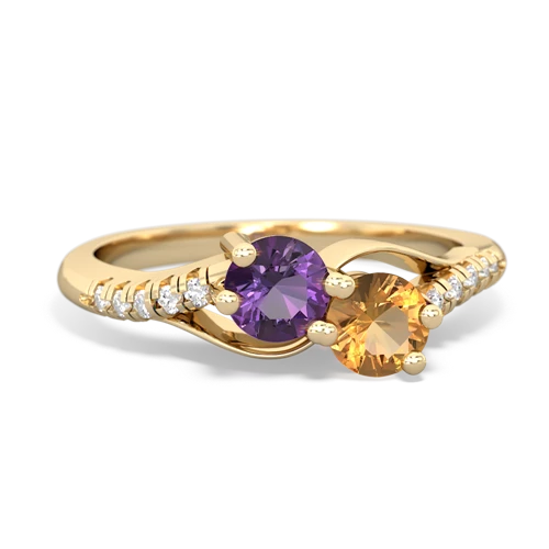 amethyst-citrine two stone infinity ring