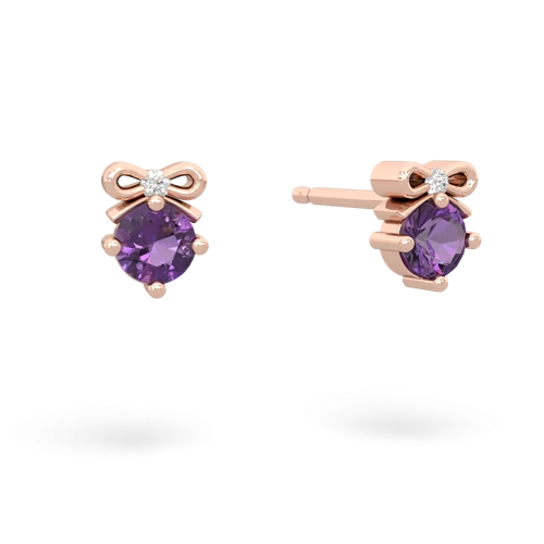 amethyst bows earrings
