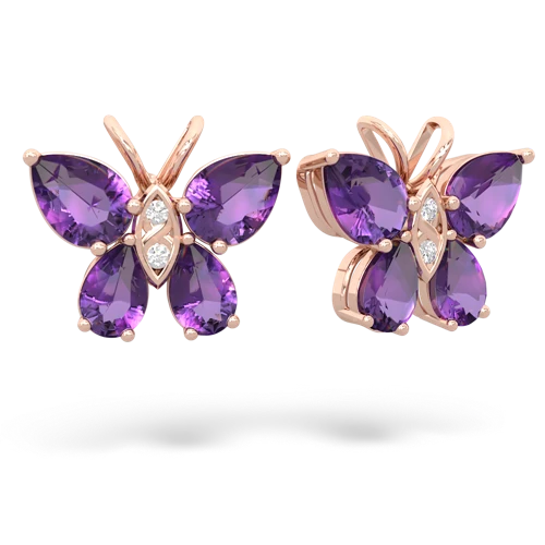 amethyst butterfly earrings