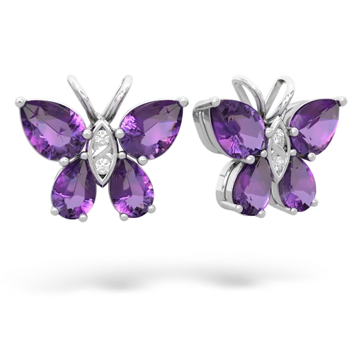 amethyst butterfly earrings