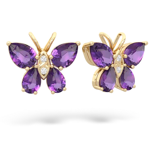 amethyst butterfly earrings