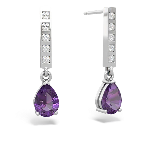 amethyst diamond drop earrings