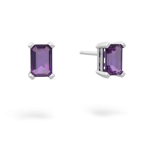 amethyst emerald cut stud earrings