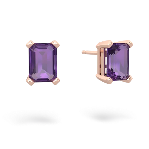 amethyst emerald cut stud earrings