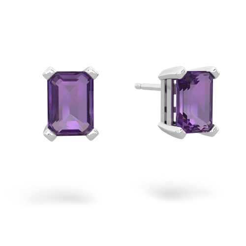 amethyst emerald cut stud earrings