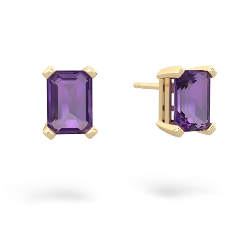 amethyst emerald cut stud earrings