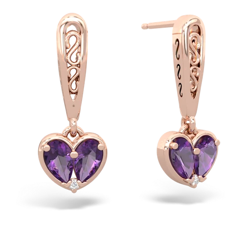 amethyst filligree earrings