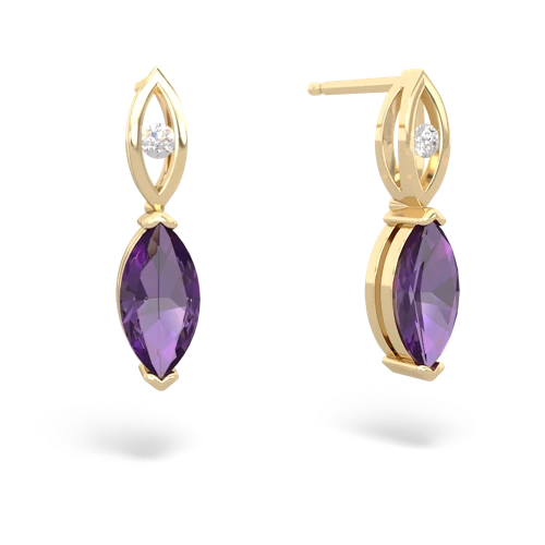 amethyst geometric drop earrings