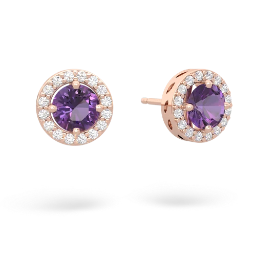 amethyst halo earrings